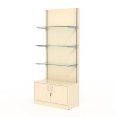 Стеллаж АСТЕРИЯ №1, задняя стенка ДСП, Крем Вайс