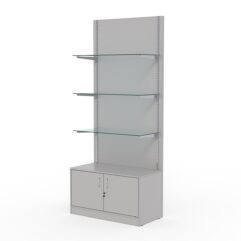 Стеллаж АСТЕРИЯ №1, задняя стенка ДСП, Серый