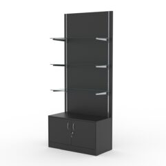 Стеллаж АСТЕРИЯ №1, задняя стенка ДСП, Черный