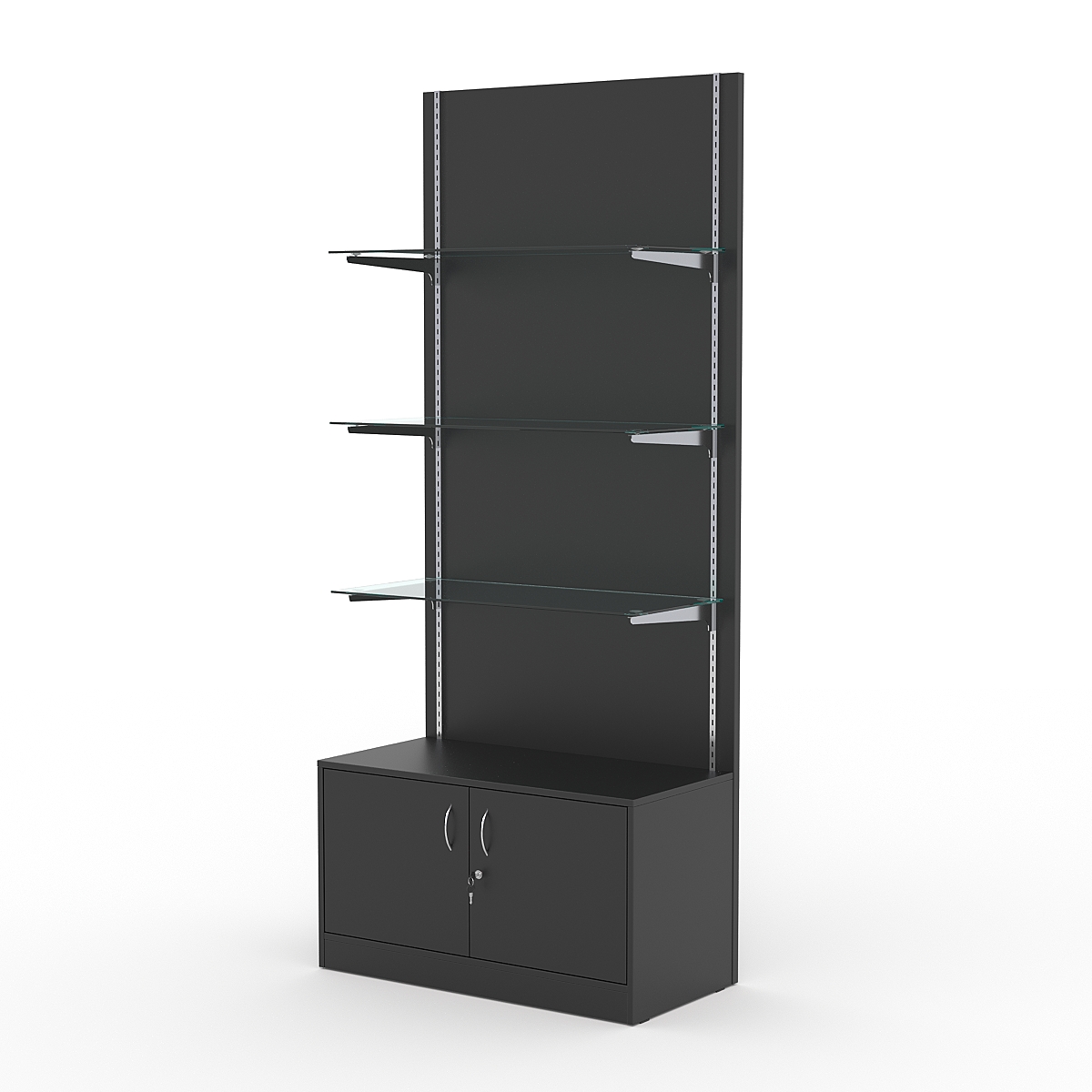 Стеллаж АСТЕРИЯ №1, задняя стенка ДСП, Черный