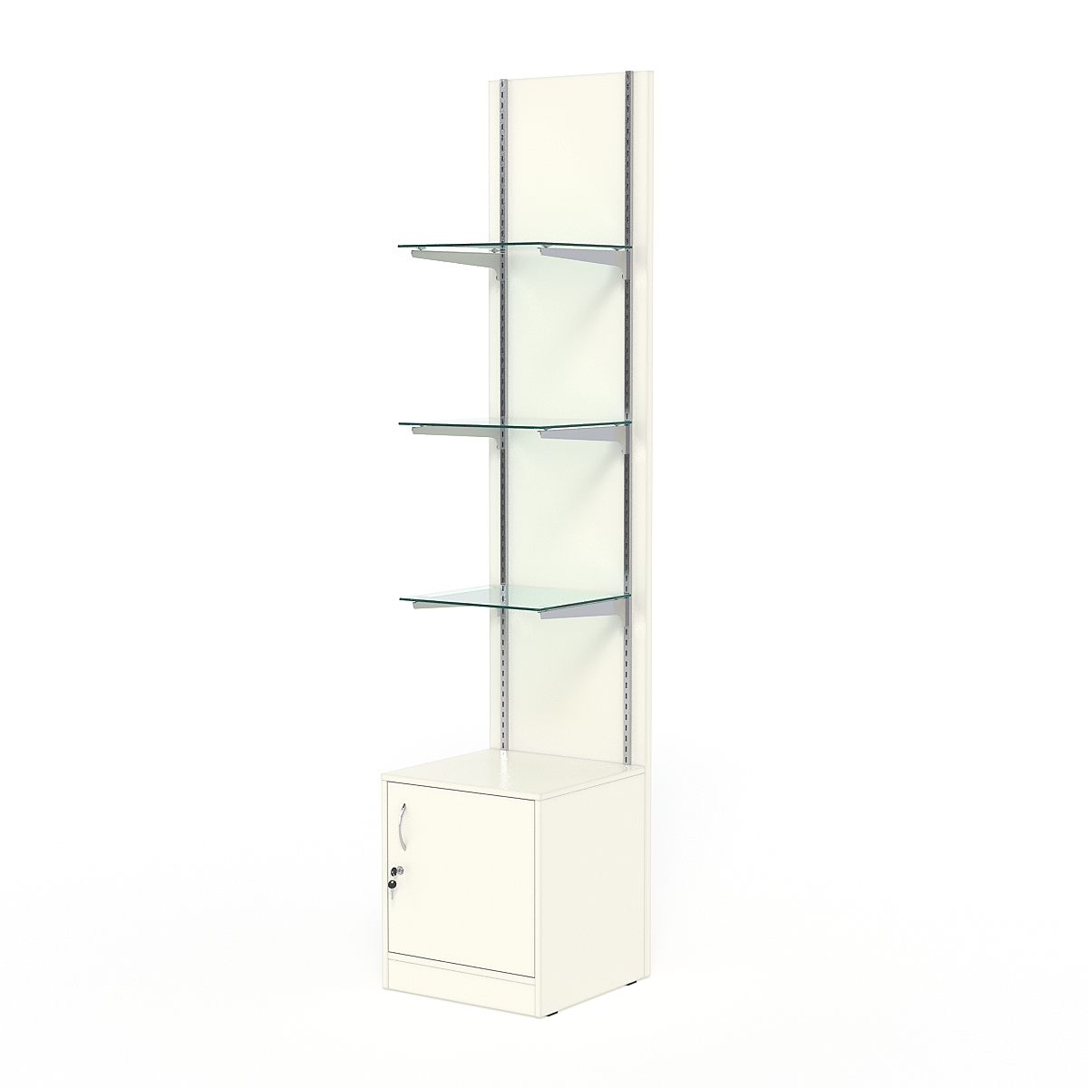 Стеллаж АСТЕРИЯ №2, задняя стенка ДСП, Белый