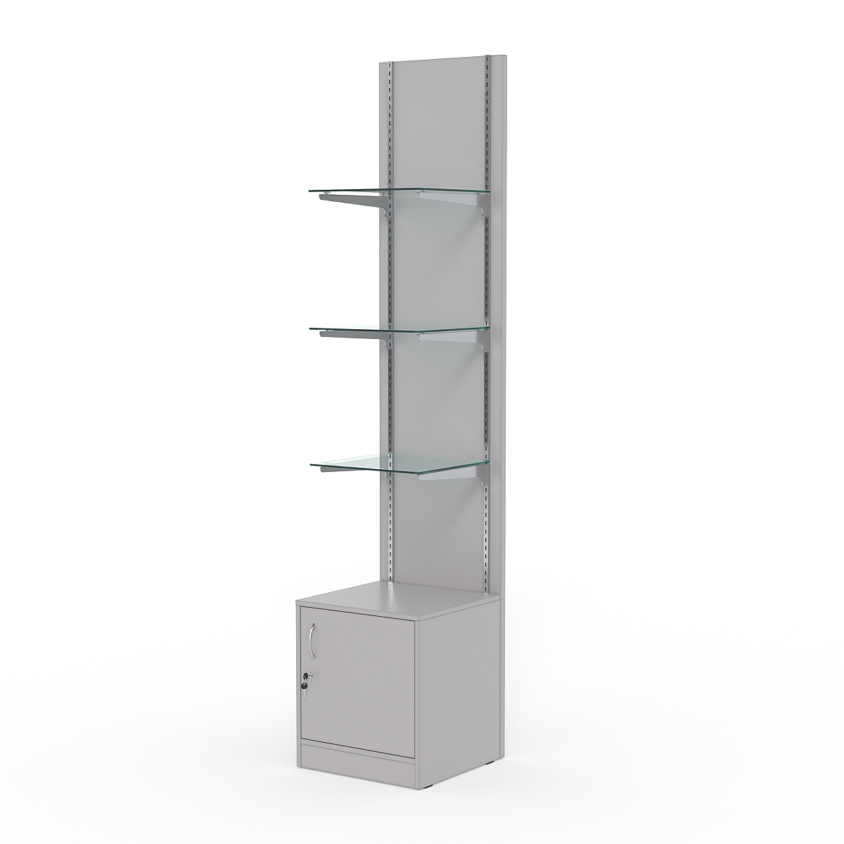 Стеллаж АСТЕРИЯ №2, задняя стенка ДСП, Серый