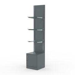 Стеллаж АСТЕРИЯ №2, задняя стенка ДСП, Темно-Серый