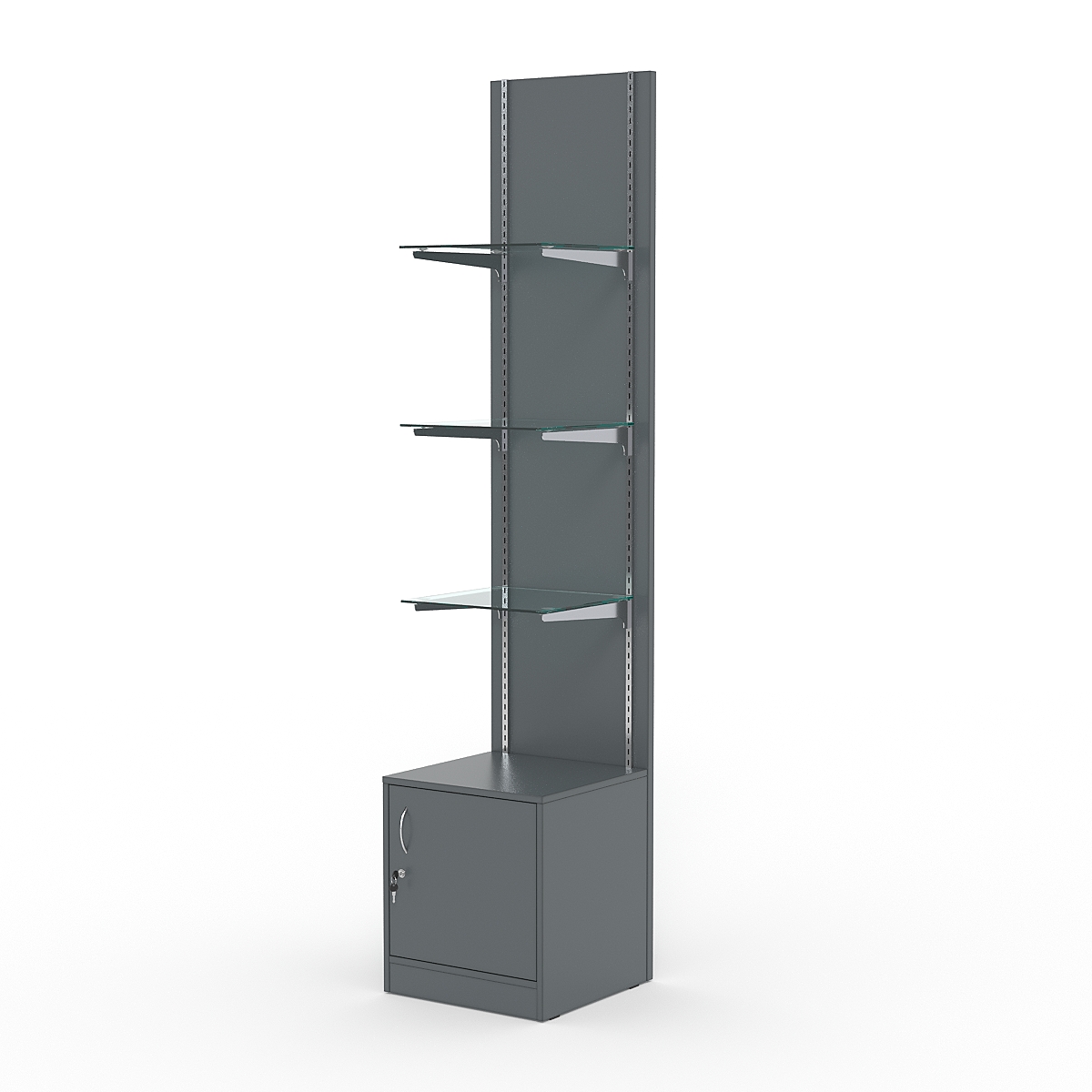 Стеллаж АСТЕРИЯ №2, задняя стенка ДСП, Темно-Серый