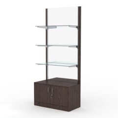 Стеллаж АСТЕРИЯ №3, задняя стенка Зеркало, Дуб Венге