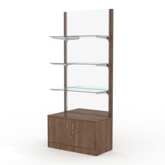 Стеллаж АСТЕРИЯ №3, задняя стенка Зеркало, Орех