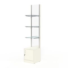 Стеллаж АСТЕРИЯ №4, задняя стенка Зеркало, Белый