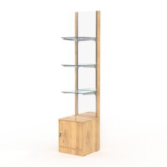 Стеллаж АСТЕРИЯ №4, задняя стенка Зеркало, Дуб Золотистый