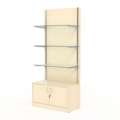 Стеллаж АСТЕРИЯ №5, задняя стенка ДСП, Крем Вайс