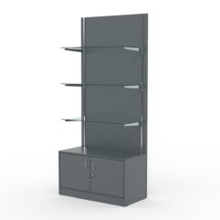 Стеллаж АСТЕРИЯ №5, задняя стенка ДСП, Темно-Серый