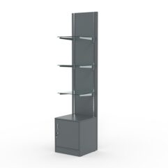 Стеллаж АСТЕРИЯ №6, задняя стенка ДСП, Темно-Серый