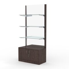 Стеллаж АСТЕРИЯ №7, задняя стенка Зеркало, Дуб Венге