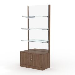 Стеллаж АСТЕРИЯ №7, задняя стенка Зеркало, Орех