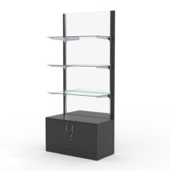 Стеллаж АСТЕРИЯ №7, задняя стенка Зеркало, Черный