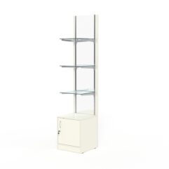 Стеллаж АСТЕРИЯ №8, задняя стенка Зеркало, Белый