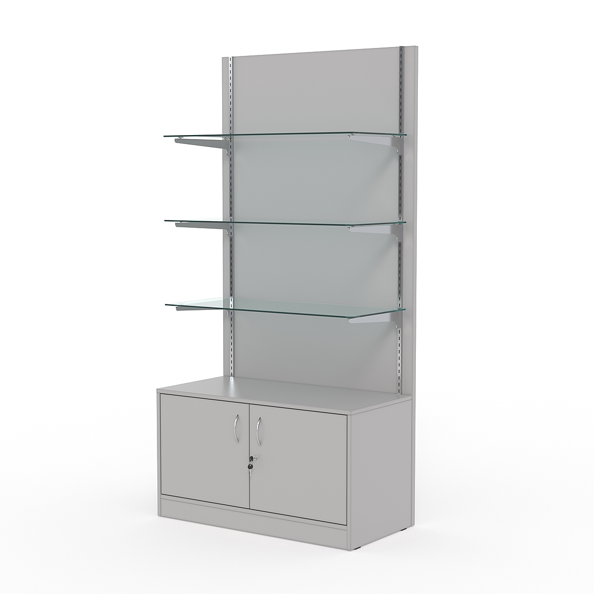 Стеллаж АСТЕРИЯ №9, задняя стенка ДСП, Серый