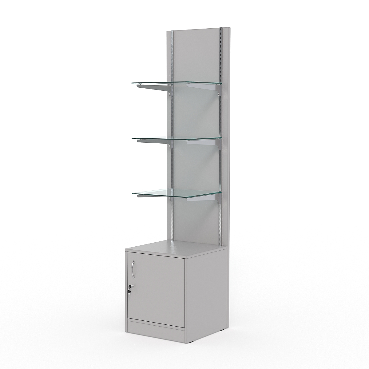 Стеллаж АСТЕРИЯ №10, задняя стенка ДСП, Серый