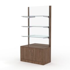 Стеллаж АСТЕРИЯ №11, задняя стенка Зеркало, Орех