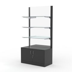 Стеллаж АСТЕРИЯ №11, задняя стенка Зеркало, Черный