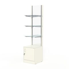 Стеллаж АСТЕРИЯ №12, задняя стенка Зеркало, Белый