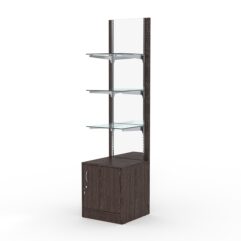 Стеллаж АСТЕРИЯ №12, задняя стенка Зеркало, Дуб Венге