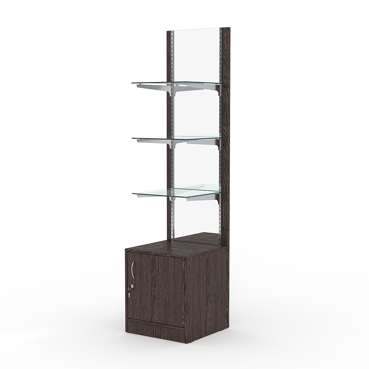 Стеллаж АСТЕРИЯ №12, задняя стенка Зеркало, Дуб Венге