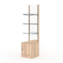 Стеллаж АСТЕРИЯ №12, задняя стенка Зеркало, Дуб Сонома