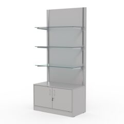 Стеллаж АСТЕРИЯ №13, задняя стенка ДСП, Серый