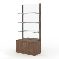 Стеллаж АСТЕРИЯ №15, задняя стенка Зеркало, Орех