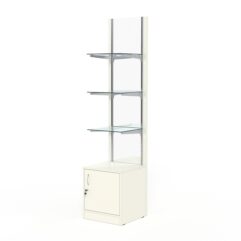 Стеллаж АСТЕРИЯ №16, задняя стенка Зеркало, Белый