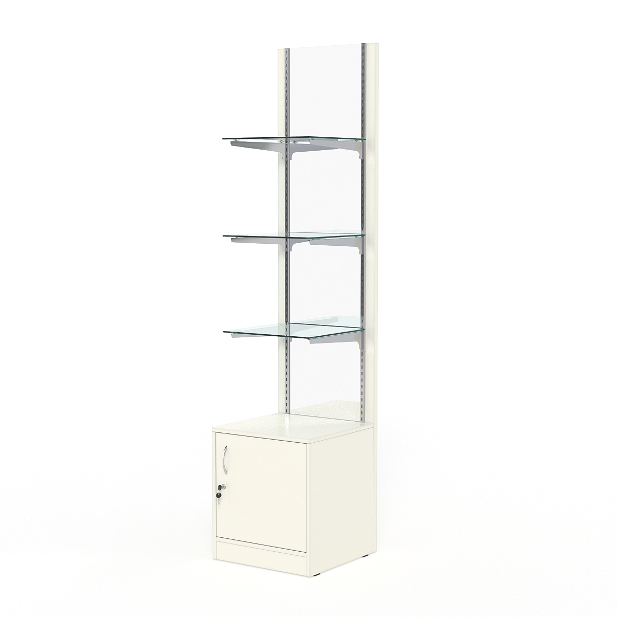 Стеллаж АСТЕРИЯ №16, задняя стенка Зеркало, Белый
