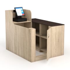 Кассовый стол ЛЕНТА №1 правый, Дуб Сонома + Дуб Венге