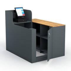 Кассовый стол ЛЕНТА №1 правый, Темно-серый и Дуб Золотистый
