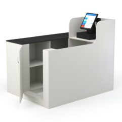 Кассовый стол ЛЕНТА №1 левый, Белый и Черный