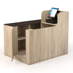 Кассовый стол ЛЕНТА №1 левый, Дуб Сонома + Дуб Венге