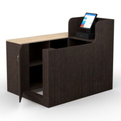 Кассовый стол ЛЕНТА №1 левый, Дуб Венге и Дуб Сонома