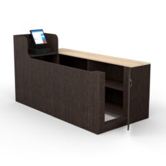 Кассовый стол ЛЕНТА №2 правый, Дуб Венге и Дуб Сонома