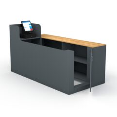 Кассовый стол ЛЕНТА №2 правый, Темно-серый и Дуб Золотистый