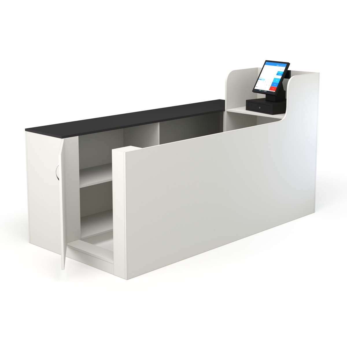 Кассовый стол ЛЕНТА №2 левый, Белый и Черный
