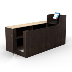 Кассовый стол ЛЕНТА №2 левый, Дуб Венге и Дуб Сонома