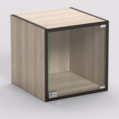 Стеллаж ЛЕГО №3, задняя стенка ДСП, Дуб Сонома, кромка Дуб Венге