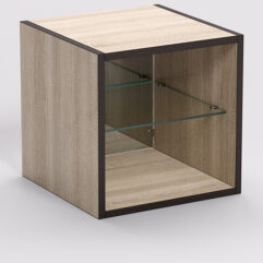 Стеллаж ЛЕГО №11, задняя стенка Зеркало, Дуб Сонома, кромка Дуб Венге