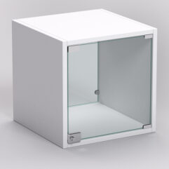 Стеллаж ЛЕГО №8, задняя стенка Стекло, Белый