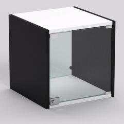 Стеллаж ЛЕГО №8, задняя стенка Стекло, Черный с белым