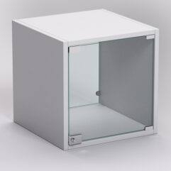 Стеллаж ЛЕГО №8, задняя стенка Стекло, Серый