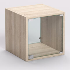 Стеллаж ЛЕГО №8, задняя стенка Стекло, Дуб Сонома