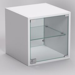 Стеллаж ЛЕГО №9, задняя стенка Стекло, Белый