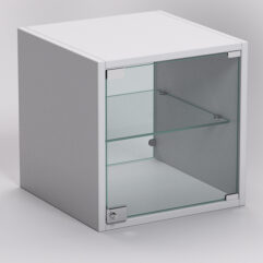 Стеллаж ЛЕГО №9, задняя стенка Стекло, Серый