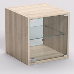 Стеллаж ЛЕГО №9, задняя стенка Стекло, Дуб Сонома