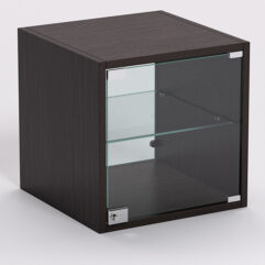 Стеллаж ЛЕГО №9, задняя стенка Стекло, Дуб Венге